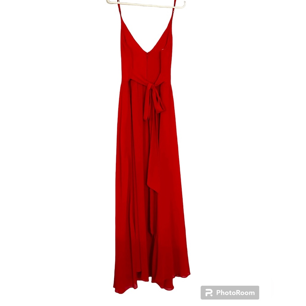 Premiere amor corvette red chiffon evening dress